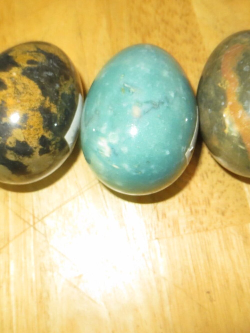 Lot of 3 Polished Alabaster Eggs